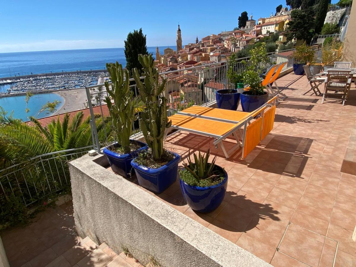 Villa L'Ensoleillee Vue Panoramique Mer, 250 M De La Plage Et Du Centre Ville Menton Eksteriør billede
