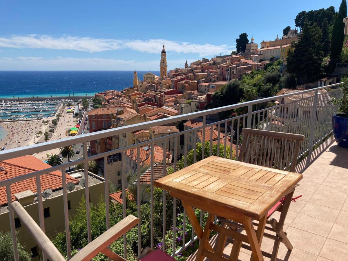 Villa L'Ensoleillee Vue Panoramique Mer, 250 M De La Plage Et Du Centre Ville Menton Eksteriør billede