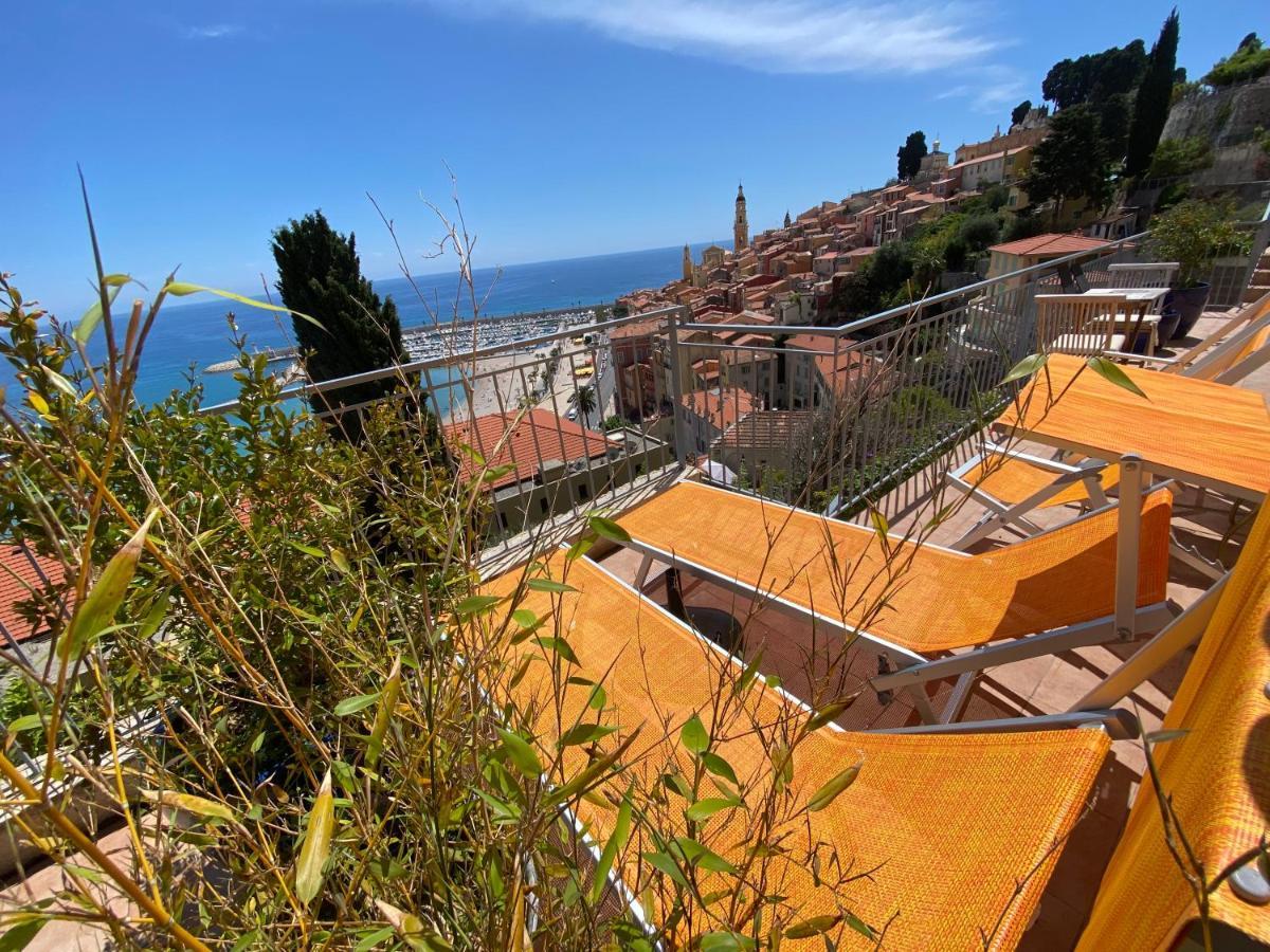 Villa L'Ensoleillee Vue Panoramique Mer, 250 M De La Plage Et Du Centre Ville Menton Eksteriør billede
