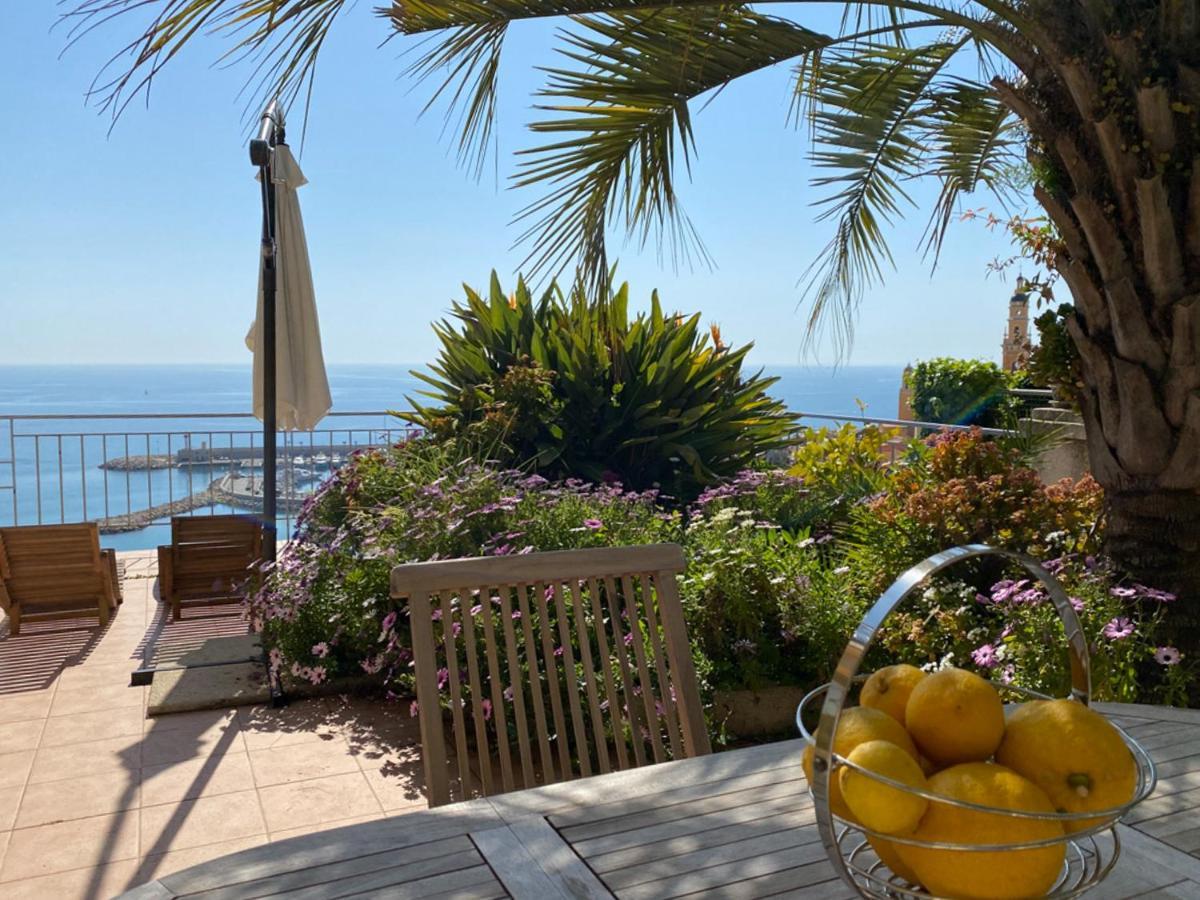 Villa L'Ensoleillee Vue Panoramique Mer, 250 M De La Plage Et Du Centre Ville Menton Eksteriør billede