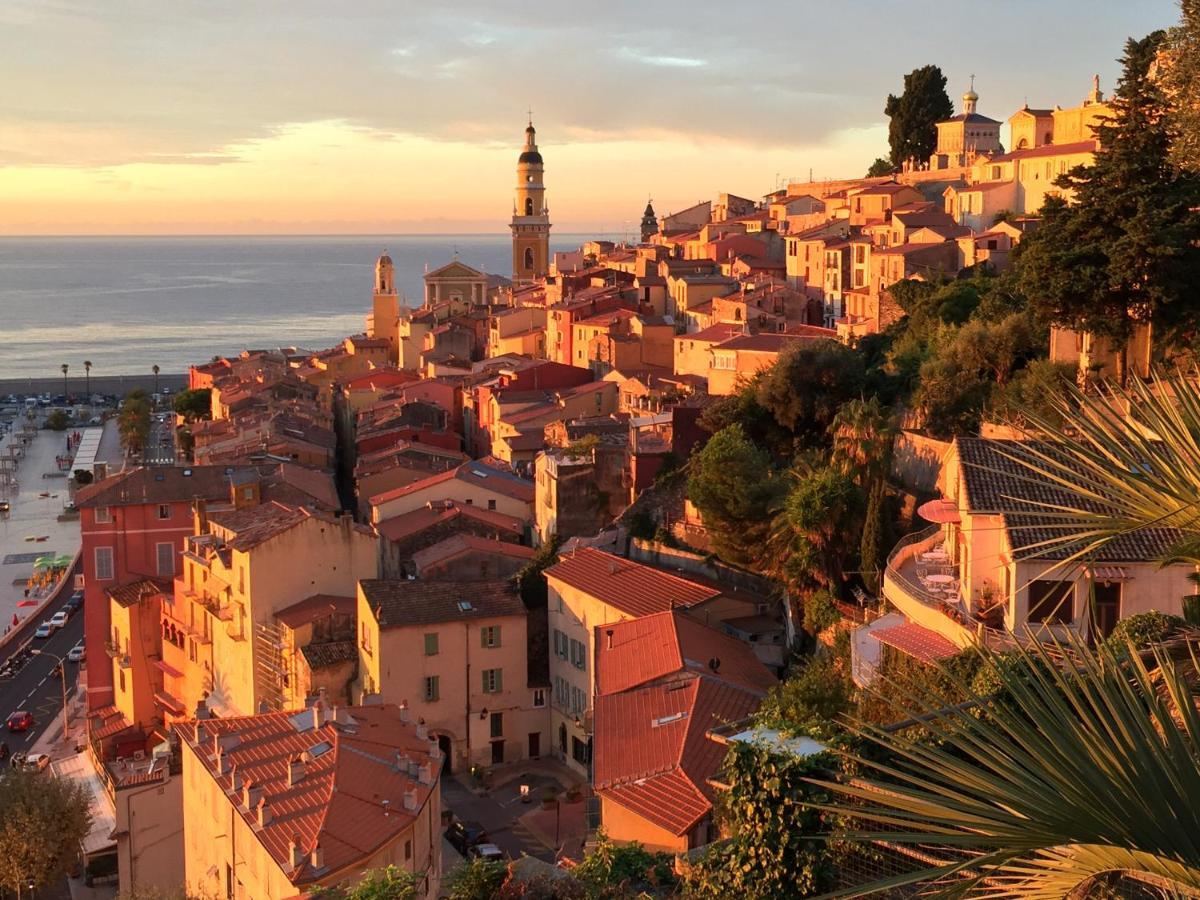 Villa L'Ensoleillee Vue Panoramique Mer, 250 M De La Plage Et Du Centre Ville Menton Eksteriør billede